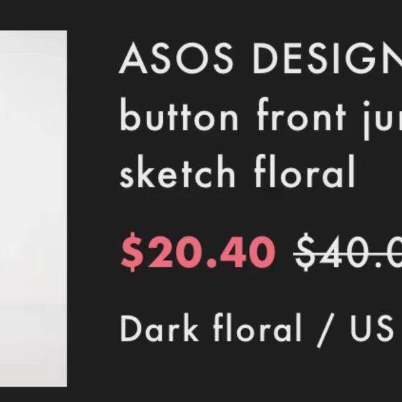 ASOS DESIGN tea button front jumpsuit in sketch floral - Picture 2 of 2